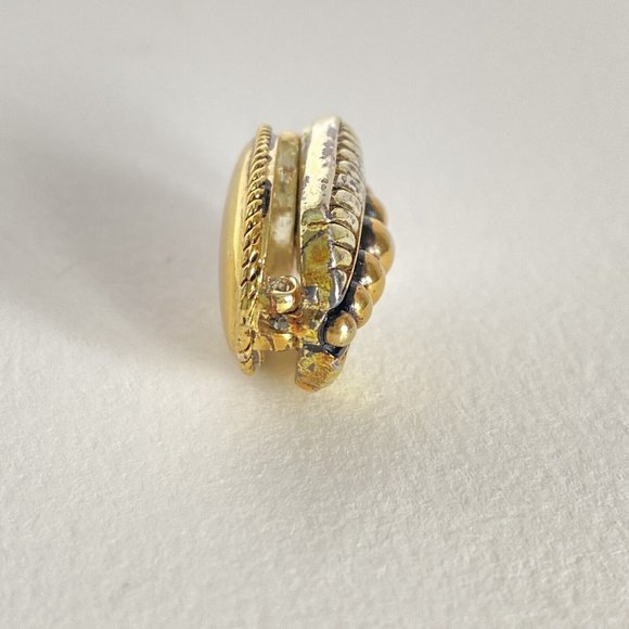 Replacement AVON Vintage Oval Polished Metal Magnetic Reversible Clip On Earring - Picture 4 of 8